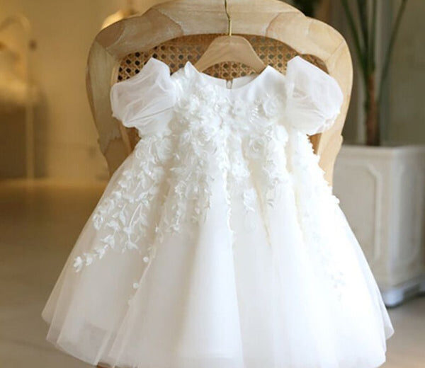 Adorable White Baptism Dress for Girls