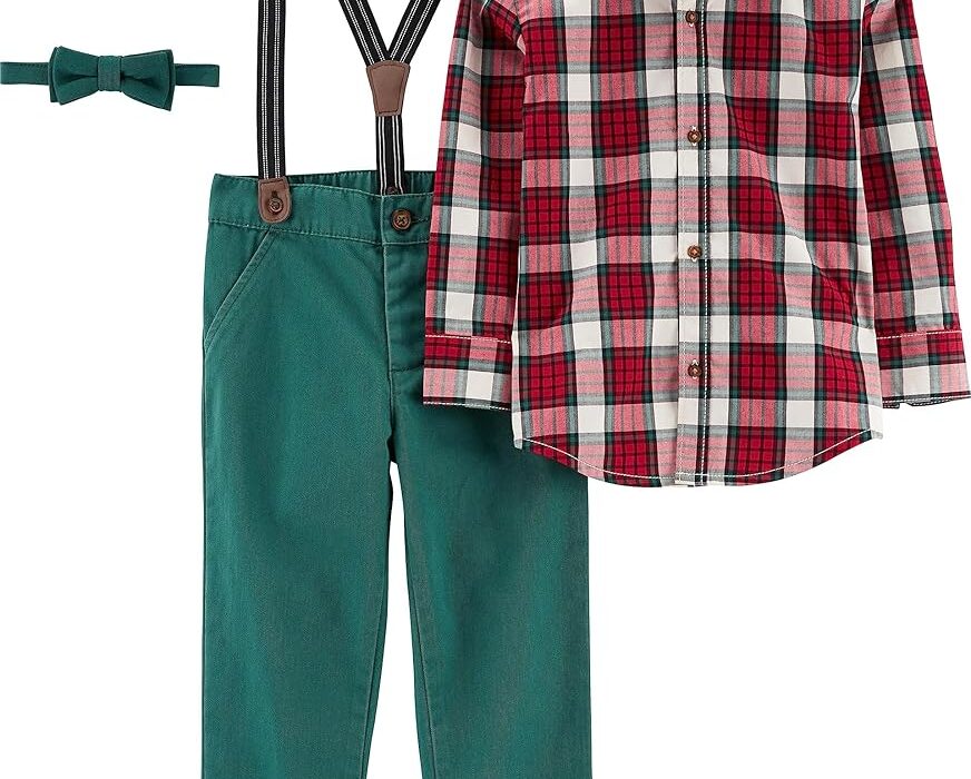 Fun Fashion With Color Block Checkered Pocket Baby Set