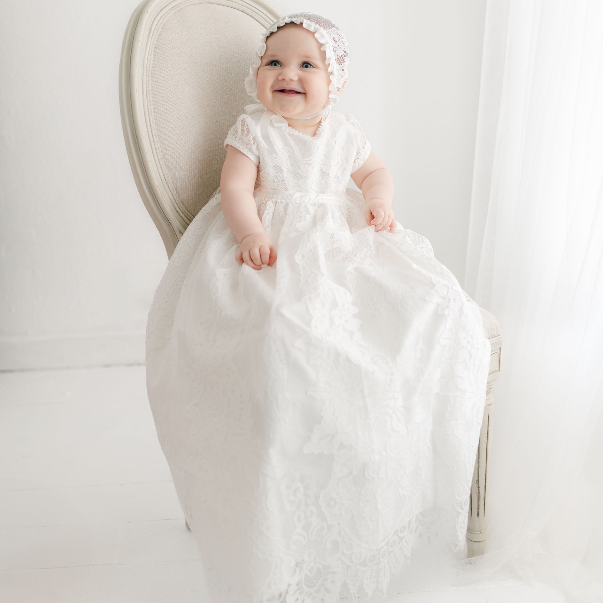 Silk Christening Gown Features