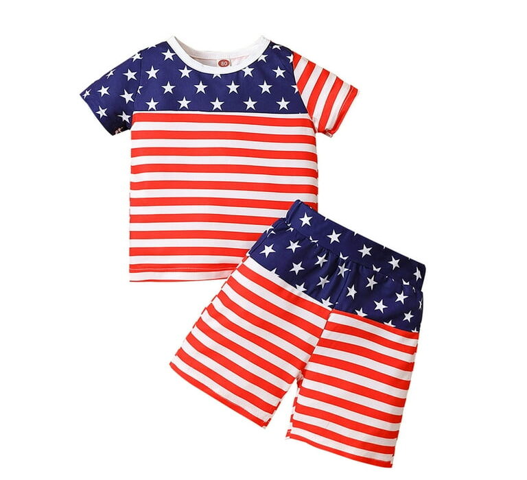 Stylish Summer Days in Short Sleeve Striped Shorts Toddler Set