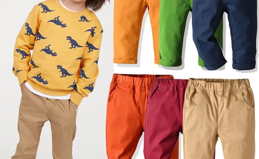 Boys Khaki Regular Fit Trousers