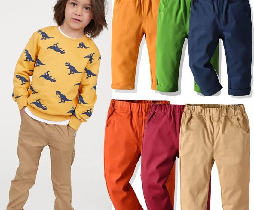 Boys Khaki Regular Fit Trousers