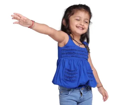 Trendy Blue Cotton Tops for Chic Daily Wear