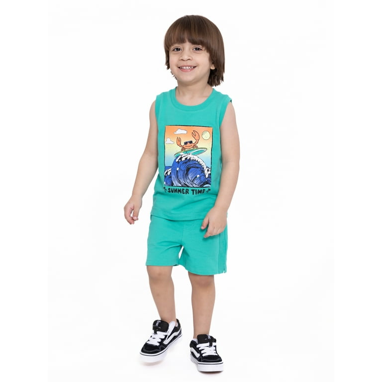Boys Blue Printed Pull-On Shorts: Fun And Functional for Summer
