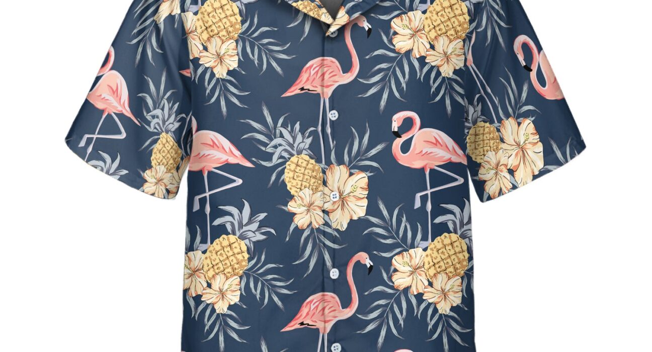 Flamingo Vibes: Boys Light Blue Flamingo Print Shirts for a Tropical Touch