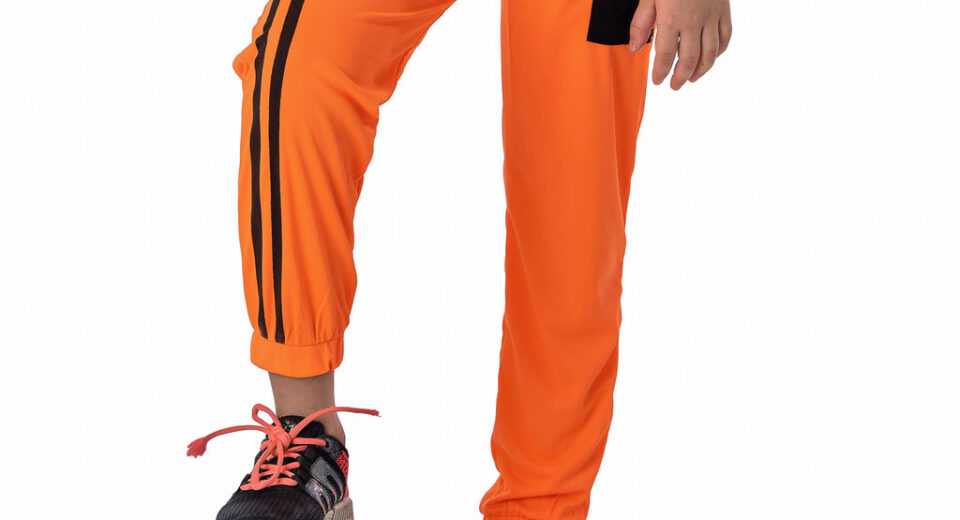 Neon Orange Knit Cargo Joggers: A Bright And Trendy Look for Kids