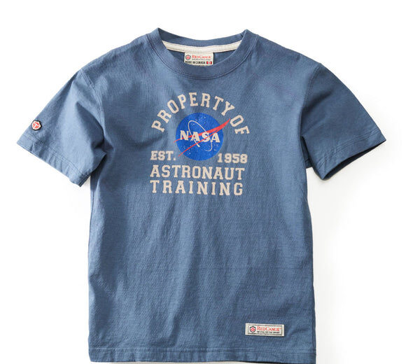 Reach for the Stars With Kids Navy Blue Astronaut Print T-Shirts