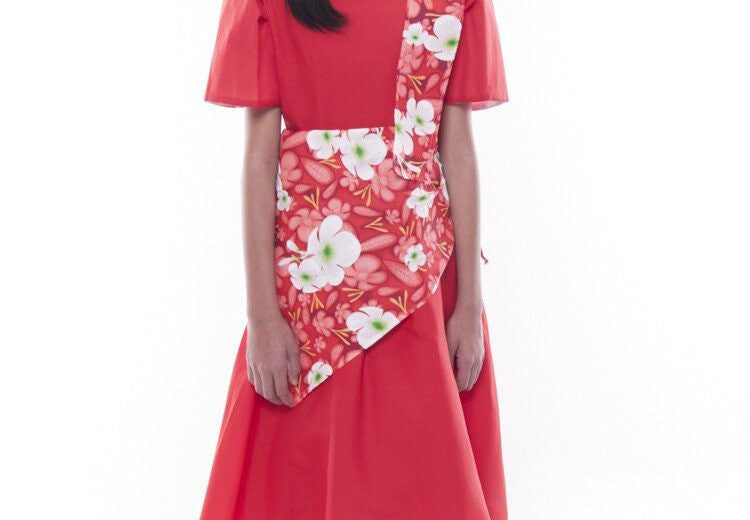 Red Floral Cotton Tops: A Classic Choice for Girls Outfits