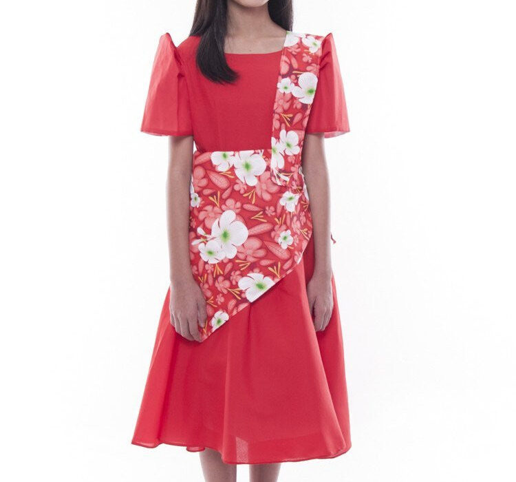 Red Floral Cotton Tops: A Classic Choice for Girls Outfits
