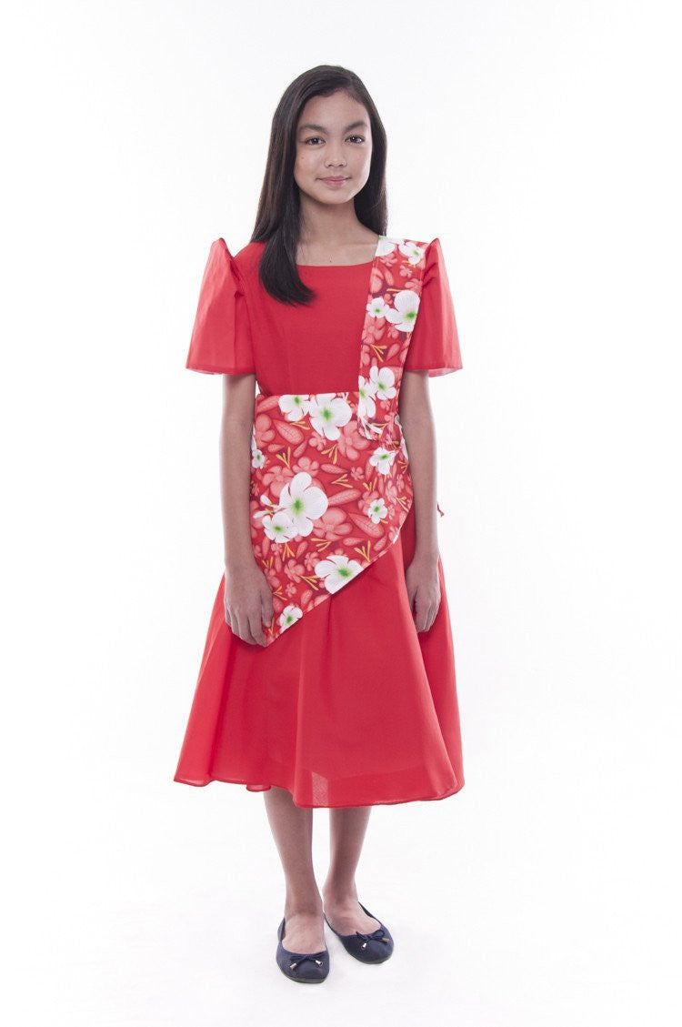 Red Floral Cotton Tops: A Classic Choice for Girls Outfits