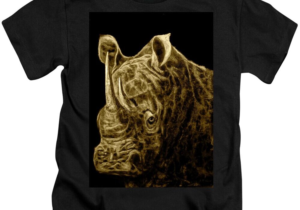 Rhino Prints: Kids White Rhino T-Shirts for a Bold Look