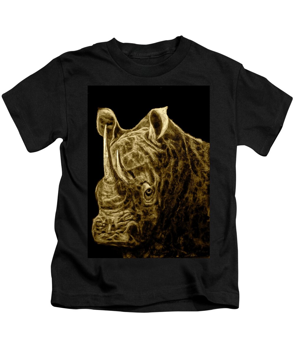Rhino Prints: Kids White Rhino T-Shirts for a Bold Look