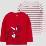 Turtle Time: Stylish & Playful Red Shirts for Boys