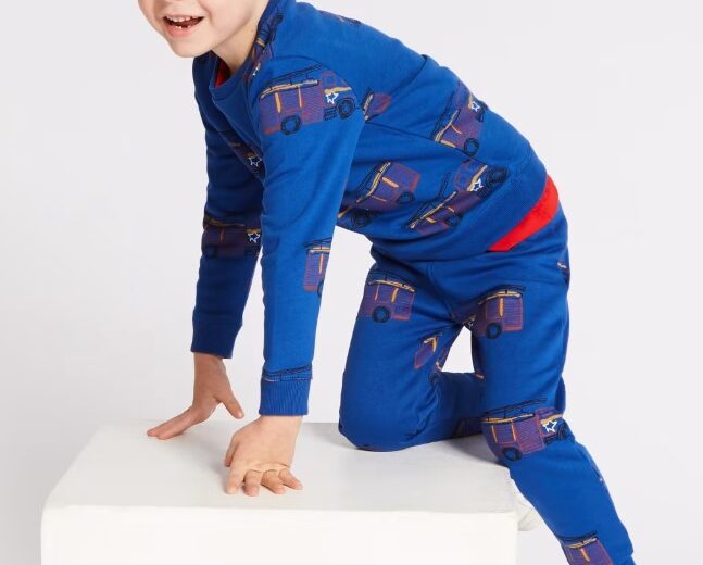Kids Light Blue Print Joggers