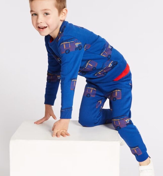 Kids Light Blue Print Joggers