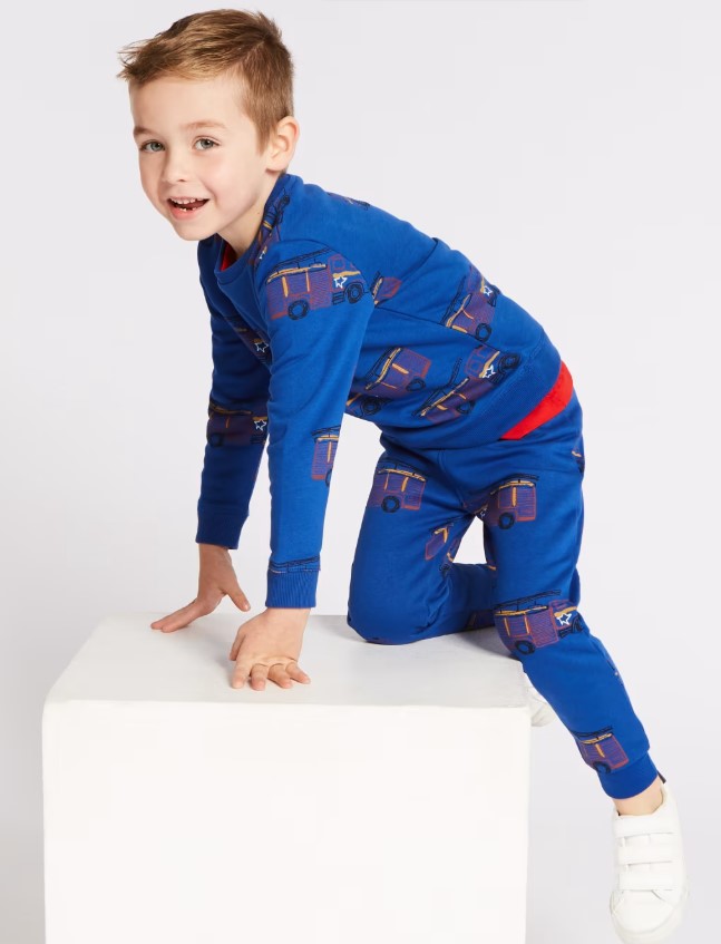 Kids Light Blue Print Joggers