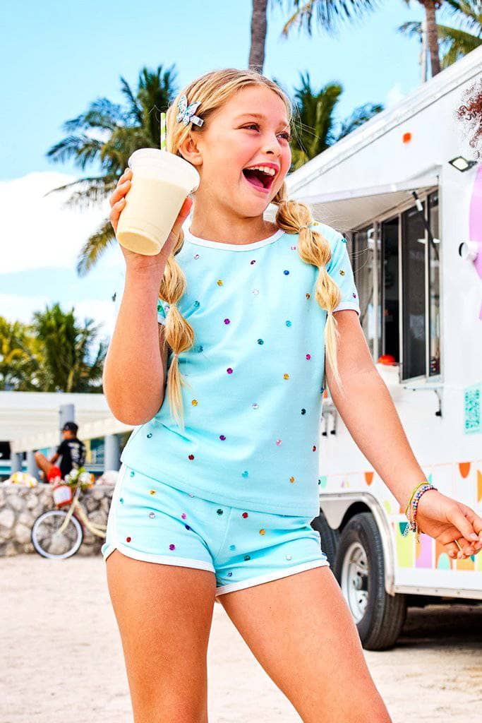 Baby Blue Rainbow Gem Short Set Preorder Ships 4/5