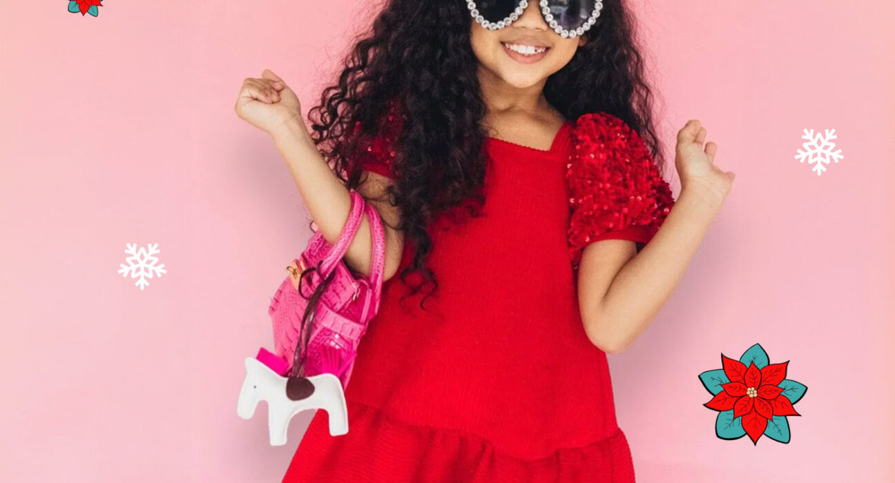 How To Style Your Little Girl In A Dress With Sequin For Holiday Photos