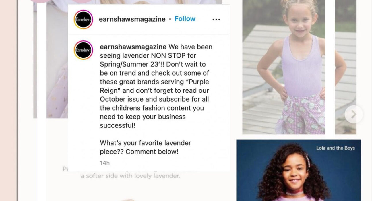 Purple Power Earnshaws Magazine Features Lola The Boys Lavender Apparel