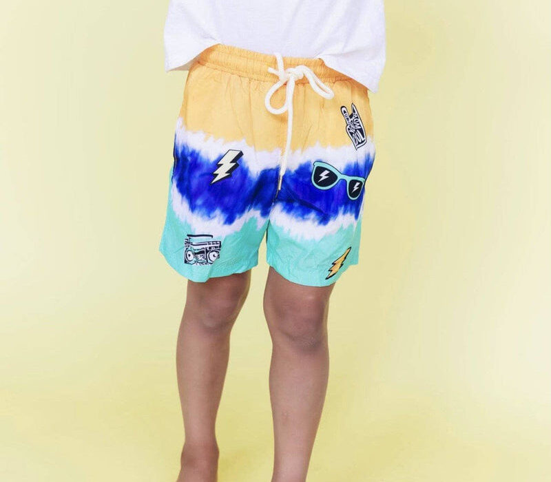 Summer Days Patch Tie Dye Swim Trunks Preorder Ships 4/30