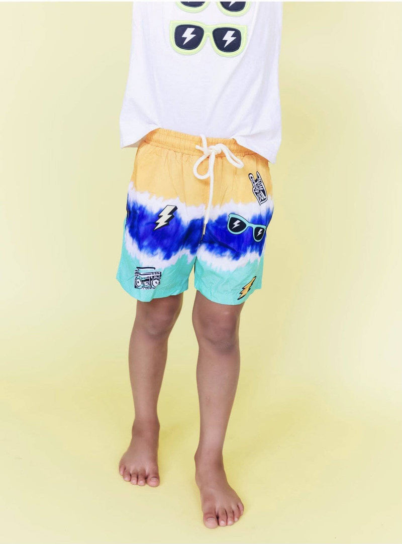 Summer Days Patch Tie Dye Swim Trunks Preorder Ships 4/30